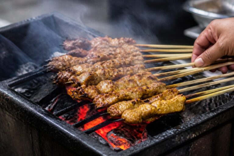 make charcoal satay